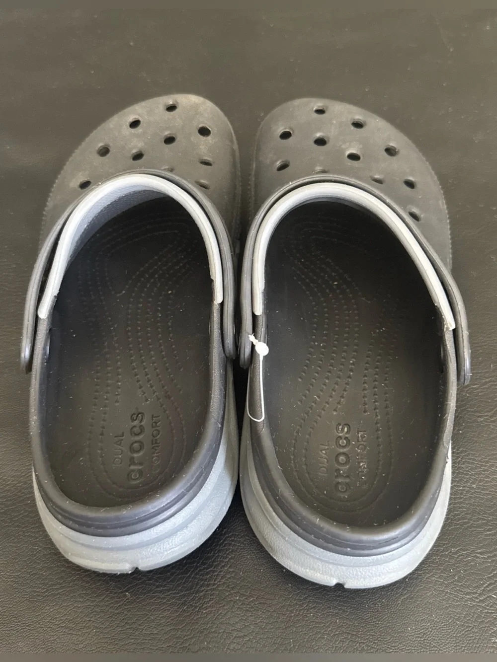 Crocs Unisex Duet Clog Men's 6 Women's 8 Blue Gray Strap Logo Slip On Sandal
